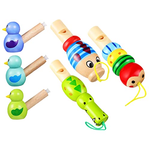 QUMIIRITY 6 Stück Cartoon-vogelpfeife Pfeifen Für Anrufer Pfeifen Pfeife Kinderspielzeug Kreative Pfeife Cartoon-pfeife in Tierform Kindergebläse Spielpfiff Hölzern von QUMIIRITY