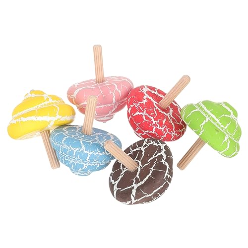 QUMIIRITY 6 Stück Kreisel Spielzeuge Kinderparty Gefälligkeiten Top- Gyro- Tops Kinderspielzeug Gyroskope Gyro - Holz von QUMIIRITY
