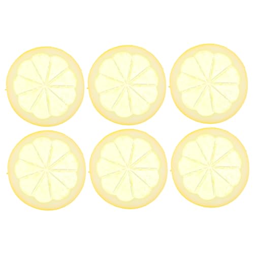 QUMIIRITY 6 Stück Künstliche Gefälschte Zitronenscheiben Künstliche Fruchtscheiben Obstdekoration Baum Saft Künstliches Gemüse Obst Realistische Fruchtscheiben Maschine PVC Yellow von QUMIIRITY