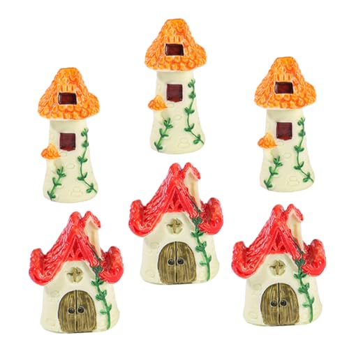 QUMIIRITY 6 Stück Mikro-Landschaftsdekoration Schreibtisch Dekoration gartendekoration Miniaturhaus Dekorationsideen Garden Decor bastelset basteln Mini-Handwerk zu Hause Mini-Ornament Harz von QUMIIRITY