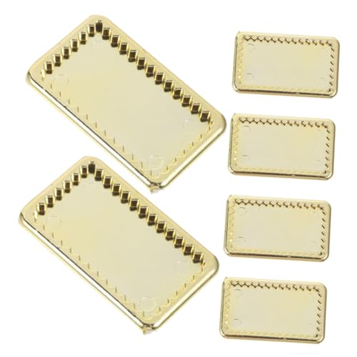 QUMIIRITY 6 Stück Mini-Goldplatte kleine Schalen puppenhaus küchenzubehör Puppenhaus Dekoration Puppenhaus Schale Feinschmecker Miniatur Puppengeschirr Puppenhaus Geschirr Plastik Golden von QUMIIRITY