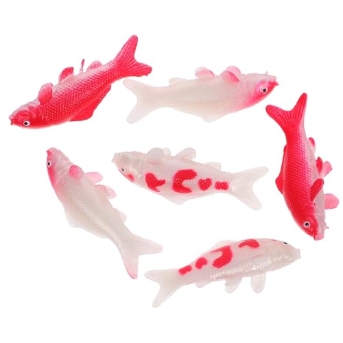 QUMIIRITY 6 Stück Miniatur Koi Fisch Figuren Realistische Kunstfisch Ornamente für Aquarien Büro und Wohnraumdekoration für Wasserlandschaften und Märchengärten von QUMIIRITY