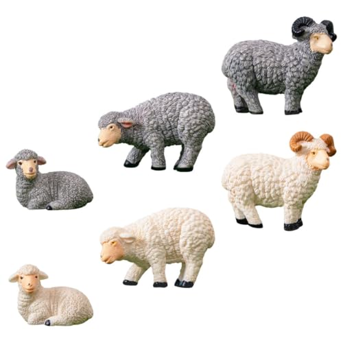 QUMIIRITY 6 Stück Miniature Schaf Figuren aus Harz Dekorative Schafe für Mooslandschaften Zuhause und Büro Robust und Tierfiguren für Kreative Dekoideen QUMIIRITY 6 Stück Miniature Schaf Figuren aus Harz Dekorative Schafe für Mooslandschaften Zuhause und Büro Robust und Tierfiguren für Kreative Dekoideen von QUMIIRITY