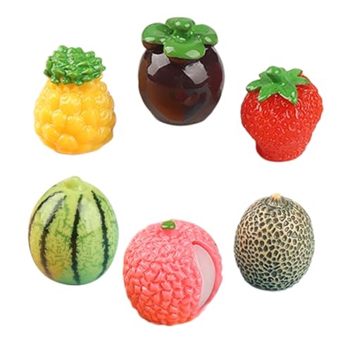 QUMIIRITY 6 Stück Simulierte Obstverzierungen Mini Künstlich Fotorahmen Ornamente Zubehör Selber Machen Zauber Für DIY Kunstfrucht-Requisite Schaufensterschmuck Falsche Früchte Harz von QUMIIRITY
