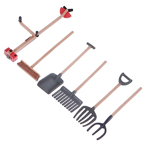 QUMIIRITY 6 Stück Teiliges Simulation Farm Set Realistische Werkzeuge für Sandtisch Dekoration Robuste Modelle für Kreative Gartenlandschaften und DIY Projekte von QUMIIRITY