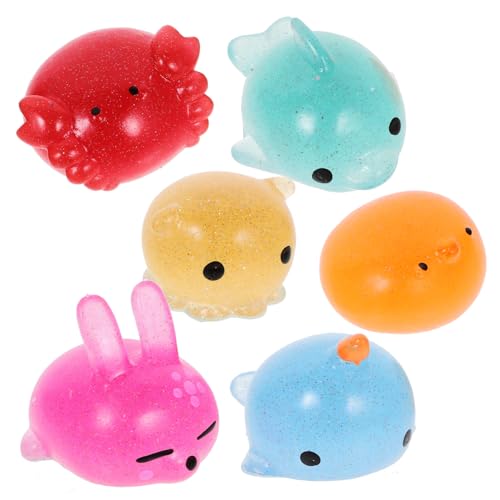 QUMIIRITY 6 Stücke Prise Musik Bunny Für Mini Meer Tier Kaninchen Tier Geformt Geschmeidig Squeeze Lustige Dekompression von QUMIIRITY
