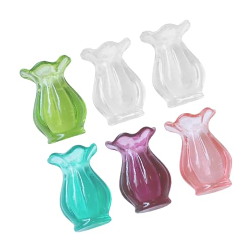 QUMIIRITY 6Stücke Vasen Kleine Dekorative Tontöpfe Für Puppenhaus Dekoration Winzige Vasen Für Miniaturmöbel Und Kunsthandwerk Farbenfrohe Accessoires von QUMIIRITY