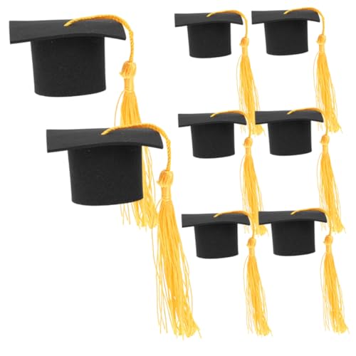 QUMIIRITY 8 Stück Teiliges Graduation Party Cupcake Topper mit Abschlusskappen und Farbigen Quasten Dekorative Tortendeko für Abschlussfeiern Praktische und Sichere Cake Picks für Party von QUMIIRITY