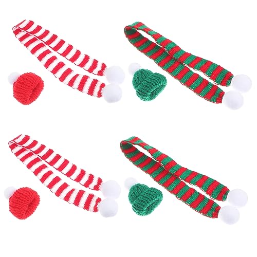 QUMIIRITY 8 Stück Teiliges Mini Weihnachtsmützen und Schals für Weinflaschen Stilvolle Dekoration für Feiertagsfeiern als für Familie und Freunde für Festliche Anlässe und Partys von QUMIIRITY