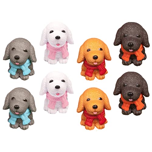 QUMIIRITY 8 Stück Teiliges Miniatur Hundefiguren aus Resin Süße Deko für Garten und Tisch Vielseitig Einsetzbar als Lernspielzeug und Wohnaccessoire für Hundeliebhaber von QUMIIRITY