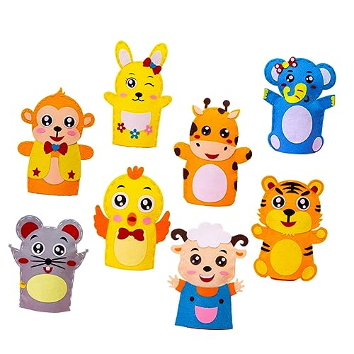 QUMIIRITY 8Stücke Teiliges Kreative DIY Handpuppen aus Vlies für Puppen für Frühzeitige Entwicklung Sicheres Material für Bastelprojekte und Interaktion zwischen Eltern und Junge Mädchen von QUMIIRITY