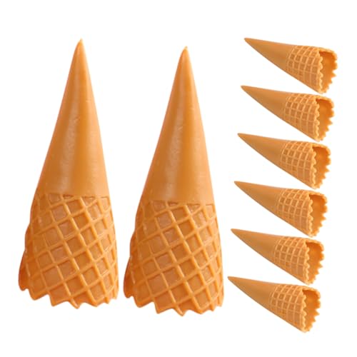 QUMIIRITY 8st Knuspriges Kegelmodell Eiswaffeln Mini Gefälschte Eiswaffel Eismaschine Für Modelle Für Eistüten Eistütenpflanzer Künstliche Eiswaffel Eismischung Platte Light Brown PVC QUMIIRITY 8st Knuspriges Kegelmodell Eiswaffeln Mini Gefälschte Eiswaffel Eismaschine Für Modelle Für Eistüten Eistütenpflanzer Künstliche Eiswaffel Eismischung Platte Light Brown PVC von QUMIIRITY