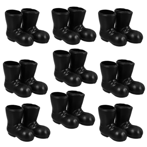 QUMIIRITY 9 Paare Mini Weihnachtsstiefel Miniatur Santa Boots Mini Puppenhaus Deko Flexible Bastelmodelle für Weihnachtsdeko Mikro Szenen von QUMIIRITY