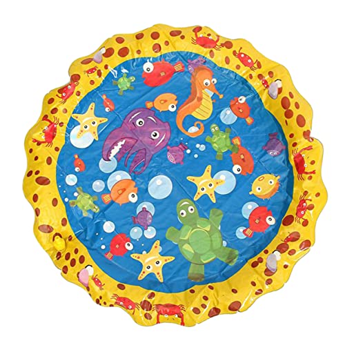 QUMIIRITY Wasserspielmatte für Kinder Aufblasbares Wassersprinkler Pad PVC Wasserspielzeug Sommer Spielmatte für Garten und Pool von QUMIIRITY