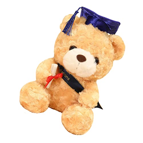 QUMIIRITY Dr. Bärenpuppe abschlussgeschenk pluschteddy bidoof Plush plushible snugible Abschlussdekoration Plüschtiere ausgestopfte Bären Plüsch Abschluss Plüschbär PP Baumwolle Light Brown von QUMIIRITY