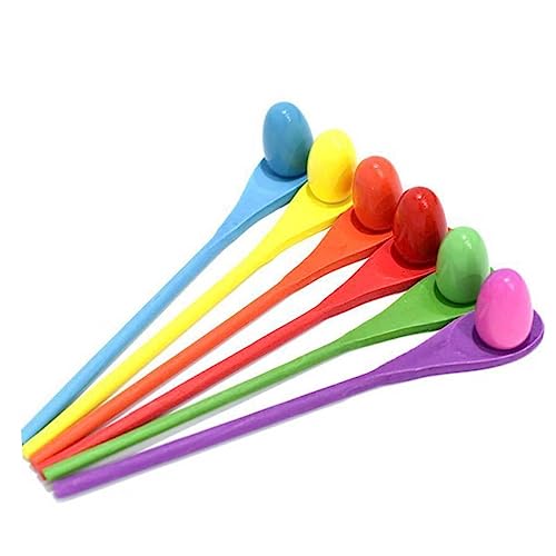 QUMIIRITY Eier und Löffel Staffelspiel Spielset für Sensory Integration Tool für Outdoor Aktivitäten Geeignet für Familienfeiern und Schulspiele Zufällige Farbe Zufällige Zufällige Farbe von QUMIIRITY