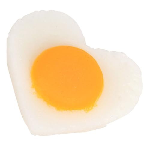 QUMIIRITY Fake Fried Eggs Realistisches Herzförmiges Modell für Dekoration und Fotografie Lebensmittelsicher Wiederverwendbar von QUMIIRITY