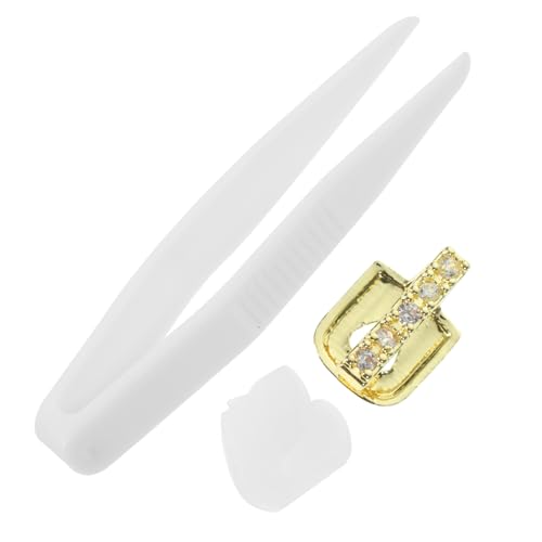 QUMIIRITY Stil Strass Zähne Grill Prop Einzelnen Zahn Oben Oder Unten Gold Zähne Grill Zubehör Für Party von QUMIIRITY