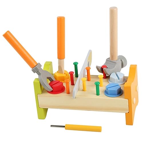 QUMIIRITY Holz Pounding Peg Spielzeugset für Junge Mädchen Lernspielzeug mit Hammer Fördert Motorik und Sicheres Design für für Familien und von QUMIIRITY