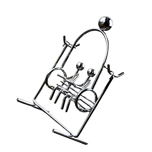 QUMIIRITY Kleine Eisenmannverzierung Physik-Balance- Mini- Becherverzierung Balancierendes Swing-Balance- Mini-Balance- Metall Silver von QUMIIRITY