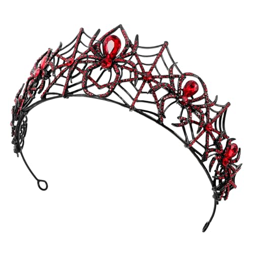 QUMIIRITY Kronen Haar Accessoire Cosplay Party Stirnband Cosplay Stirnband Mittelalterliche Krone Für Männer Kronen Für Frauen Legierungskrone Halloween Spinnennetz Stirnbänder von QUMIIRITY