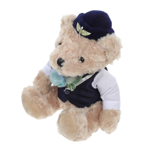 QUMIIRITY Kuscheltier Stewardess Bär Plüsch Tier für Schlafzimmer Sofa Kreative Weicher Bequemer Spielgefährte aus Dekorativ von QUMIIRITY