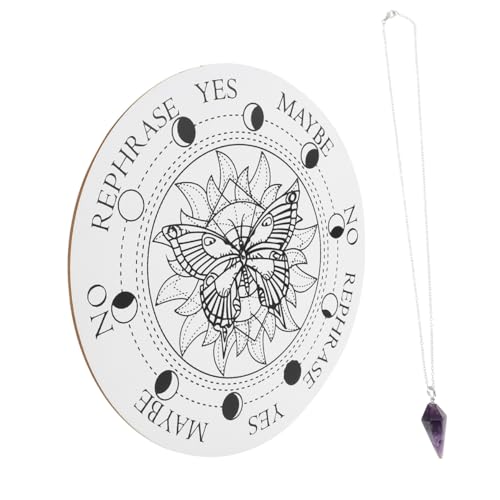 QUMIIRITY Meditations Holzpendel mit Schmetterlingsgravur Teiliges Handgefertigtes Holz Divination Board Dekoratives Pendelbrett für Wahrsagen Yoga Spirituelle Einrichtung Amulett zur QUMIIRITY Meditations Holzpendel mit Schmetterlingsgravur Teiliges Handgefertigtes Holz Divination Board Dekoratives Pendelbrett für Wahrsagen Yoga Spirituelle Einrichtung Amulett zur von QUMIIRITY