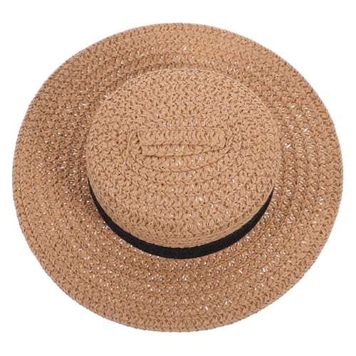 QUMIIRITY Miniatur Strohhut für Puppen Handgewebter Dekohut Khaki für DIY Projekte Wohnaccessoire eine Einzigartige und von QUMIIRITY