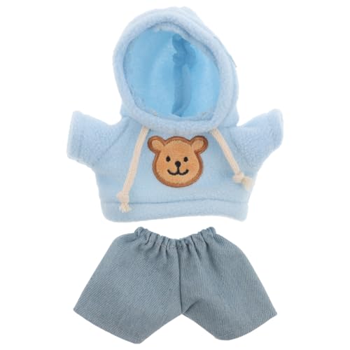 QUMIIRITY Puppenkleidungsset Bärenkleidung Süßes Stofftier Puppenzubehör Plüschtier Kapuzenpullover Mit Hosenset 20 cm Bären Outfit Für Plüschpuppen Stofftiere von QUMIIRITY