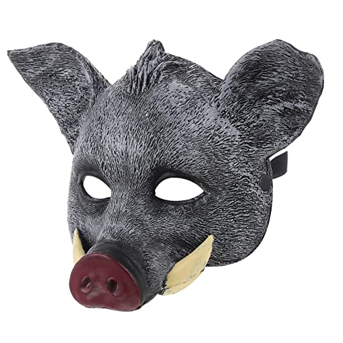 QUMIIRITY Realistische Wildschwein Maske aus PU Halloween Cosplay Maske mit Fangzähnen Graues Wildschwein Kostüm Zubehör für Karneval Horror Party und Festliche Verkleidung QUMIIRITY Realistische Wildschwein Maske aus PU Halloween Cosplay Maske mit Fangzähnen Graues Wildschwein Kostüm Zubehör für Karneval Horror Party und Festliche Verkleidung von QUMIIRITY