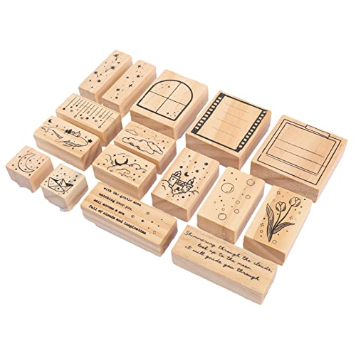 QUMIIRITY Romantisches DIY Scrapbook Stempelset Aus Holz Mit Dekorativen Holzmarken Für Kreative Karten Und Scrapbooking Projekte Für Persönliche Gestaltung von QUMIIRITY