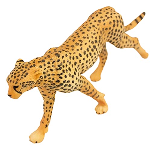 QUMIIRITY Simulation Leopard Skulptur Gepard Tiere Figur Ornament Tierstatue Büro Schreibtisch Dekorationen Büro Tisch Statue Tiere Statue Desktop Gepard Statue Gelb Kunststoff von QUMIIRITY