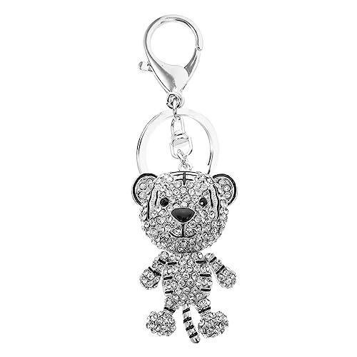 QUMIIRITY Simulierter Tiger Schlüsselanhänger Mit Strass Eleganter Tiger Modellierungsschlüsselring Perfektes Für Frühlingfest Dekoration Für Autos Und Taschen von QUMIIRITY