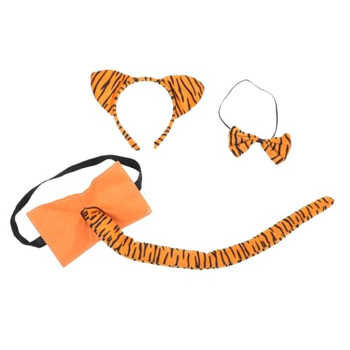 QUMIIRITY Tiger Kostüm Set für Weichem Haarreif Dekorativer Schleife und Bequemes Hautfreundliches Zubehör für Halloween Fasching Karneval und Cosplay Partys von QUMIIRITY