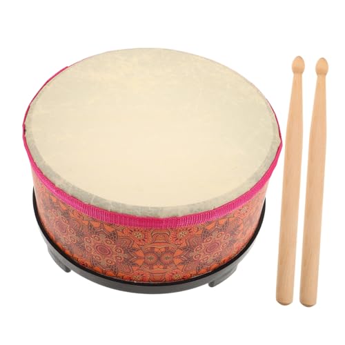 QUMIIRITY Traditionelle Trommel, Holz-Boden-Tom-trommelspielzeug Mit Trommelstöcken, Schlaginstrument, Kleinkinder, Frühes Lernspielzeug Für Jungen Und Mädchen Im Vorschulalter von QUMIIRITY