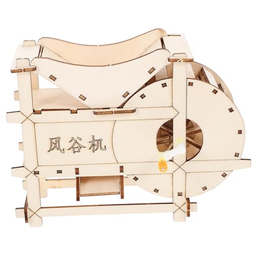 QUMIIRITY experimente Experiment Handkurbel Dreschmaschine experimente für Griff Wissenschaft Lehrmodell für Dreschmaschinen Handkurbel-Dreschmaschine hölzern von QUMIIRITY