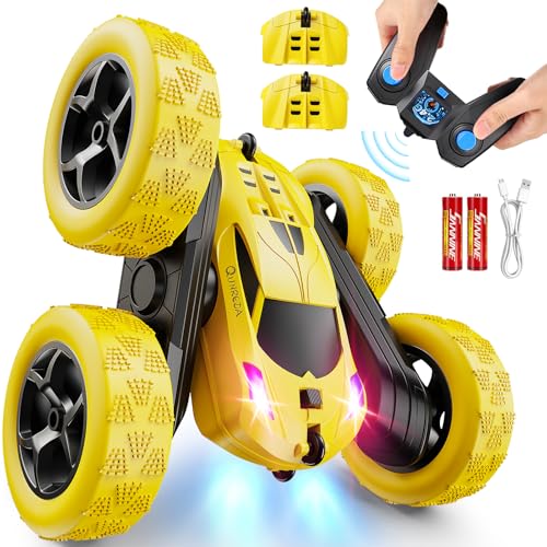 QUNREDA Ferngesteuertes Auto – RC‑Car‑Spielzeug für Jungen 6–12 Jahre, Offroad‑RC‑Stunt‑Auto 4WD mit 360°‑Rotation, Geschenk für Jungen und Mädchen zu Geburtstag und Weihnachten, Gelb QUNREDA Ferngesteuertes Auto – RC‑Car‑Spielzeug für Jungen 6–12 Jahre, Offroad‑RC‑Stunt‑Auto 4WD mit 360°‑Rotation, Geschenk für Jungen und Mädchen zu Geburtstag und Weihnachten, Gelb von QUNREDA
