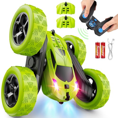 QUNREDA Ferngesteuertes Auto für Kinder ab 6 Jahren, RC Cars Stunt Auto Spielzeug 4WD doppelseitige 360° drehbare Fernbedienung mit Scheinwerfern, Geburtstags-Weihnachtsgeschenke für Jungen 6 7 8 9 10 QUNREDA Ferngesteuertes Auto für Kinder ab 6 Jahren, RC Cars Stunt Auto Spielzeug 4WD doppelseitige 360° drehbare Fernbedienung mit Scheinwerfern, Geburtstags-Weihnachtsgeschenke für Jungen 6 7 8 9 10 von QUNREDA