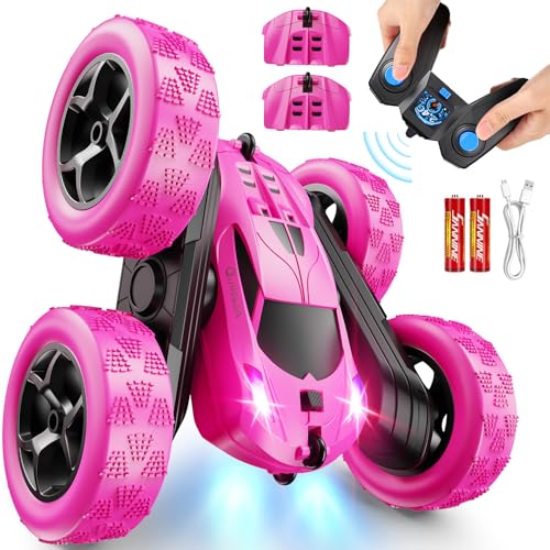 QUNREDA Ferngesteuertes Stunt Auto Rosa 4WD 2.4GHz Mädchen RC Car Doppelseitig 360° Flip Rotation LED Modularer Akku Robustes Outdoor Spielzeug 6‑12 Jahre Geburtstags Weihnachts Geschenk QUNREDA Ferngesteuertes Stunt Auto Rosa 4WD 2.4GHz Mädchen RC Car Doppelseitig 360° Flip Rotation LED Modularer Akku Robustes Outdoor Spielzeug 6‑12 Jahre Geburtstags Weihnachts Geschenk von QUNREDA