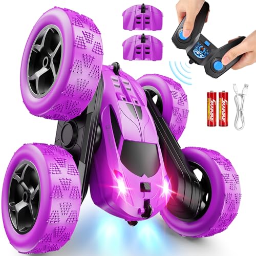 QUNREDA RC Cars, Purple Remote Control Car for Girls, 2.4 GHZ Double Sided RC Stunt Car 360° Rotating Remote Control Crawler with Headlights Car Toys for 6 7 8 9 10 11 12 Girls Birthday QUNREDA RC Cars, Purple Remote Control Car for Girls, 2.4 GHZ Double Sided RC Stunt Car 360° Rotating Remote Control Crawler with Headlights Car Toys for 6 7 8 9 10 11 12 Girls Birthday von QUNREDA