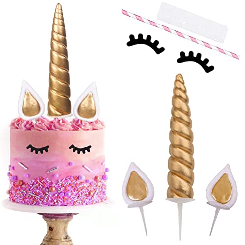 Einhorn Tortendeko, Geburtstagsdeko Kuchen Topper Gold Cake Topper Kuchendeko, Einhorn Horn Ohren und Wimpern Kuchen Torte Deko für Mädchen Junge Kinder Geburtstag Hochzeit Weihnachten Party (Groß) Einhorn Tortendeko, Geburtstagsdeko Kuchen Topper Gold Cake Topper Kuchendeko, Einhorn Horn Ohren und Wimpern Kuchen Torte Deko für Mädchen Junge Kinder Geburtstag Hochzeit Weihnachten Party (Groß) von QUOHE