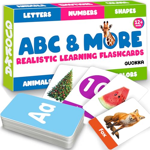 QUOKKA Lernkarten für Kleinkinder im Alter von 1 bis 2 Jahren – ABC-Lernressourcen für 3 bis 4 Jahre – realistische Alphabet-Zahlen, Farben, Buchstaben, Tiere, Lernaktivitäten, Lernspiel, 60 Stück QUOKKA Lernkarten für Kleinkinder im Alter von 1 bis 2 Jahren – ABC-Lernressourcen für 3 bis 4 Jahre – realistische Alphabet-Zahlen, Farben, Buchstaben, Tiere, Lernaktivitäten, Lernspiel, 60 Stück von QUOKKA