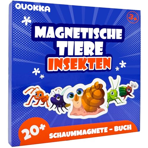QUOKKA Magnetspiel Kinder ab 2 3 Jahre - 20+ Teilige Insekten-Spiel Magnet Puzzle - Beschäftigung Im Flugzeug Kleinkind - Lernspielzeug für Unterwegs - Reisespiele Lernmagnet für Kinder 3 4 5 Jahre von QUOKKA