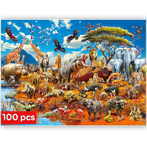 QUOKKA Puzzle 100 Teile Kinder - Solo Puzzle ab 4 5 6 Jahre Für Mädchen und Jungen - Spielzeug zum Lernen von Afrika Tiere - Spiele Geschenk für Mädchen und Jungen 7 8 9 QUOKKA Puzzle 100 Teile Kinder - Solo Puzzle ab 4 5 6 Jahre Für Mädchen und Jungen - Spielzeug zum Lernen von Afrika Tiere - Spiele Geschenk für Mädchen und Jungen 7 8 9 von QUOKKA