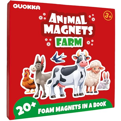 QUOKKA Travel Magnetic Puzzles for Toddlers 1-3 – 20+Pcs Farm Toy Game with Extra-Long Play Book – Fun Travel Game for Kids Ages 3-5 – Strong Magnets for Car Activities – Fun Toddler Puzzle Ages 2-4 von QUOKKA