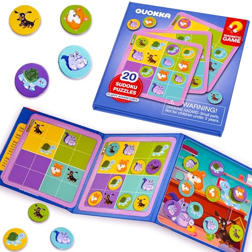 Quokka Magnetic Sudoku Puzzle Book for Kids – 20 Puzzles with 3 Levels: Easy, Medium & Hard | Secure Magnetic Tokens | Educational Portable Travel Game for Restaurants, Cars, Airplanes & More von QUOKKA
