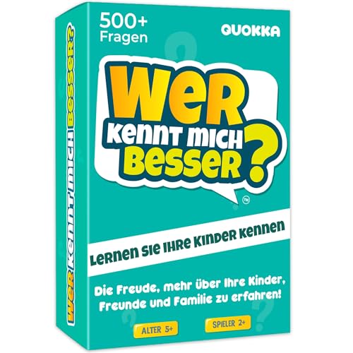QUOKKA Kartenspiel Kinder ab 6 8 Jahre - Wer Kennt Mich Besser? - Familienspiele ab 8 10 Jahre Spaß Fragen für Kinder & Familien - Spiele ab 4 5 6 Jahre - Deutsche Version von QUOKKA