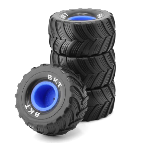 QUR 4 Stück 100 mm 1/10 Reifen Rad 12 mm Sechskant für 1/18 Mini RC Auto Upgrade Teile Zubehör, Blau von QUR