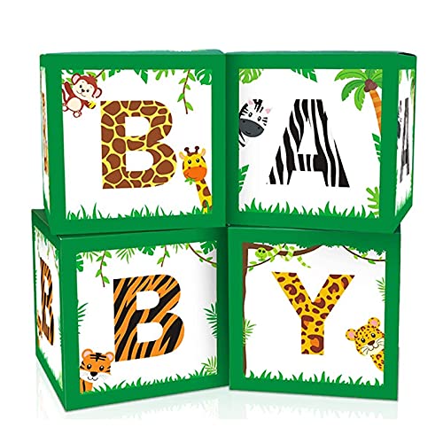 QUR Dekorationen Dschungel Tiere Ballon Box für Gender Reveal Party Bedarf Geburtstag Party BlöCke Dekorationen von QUR