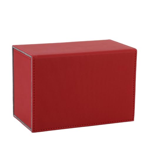 QUR Kartendeck-Box, Premium-Kartenbox mit Flip-Dice-Tablett, Kartendeck-Hülle, Aufbewahrungsbox für Sportspielkarten, Rot von QUR